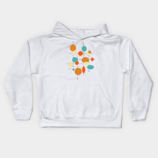 Colorful Geometric Circles Lines Mid Century Kids Hoodie